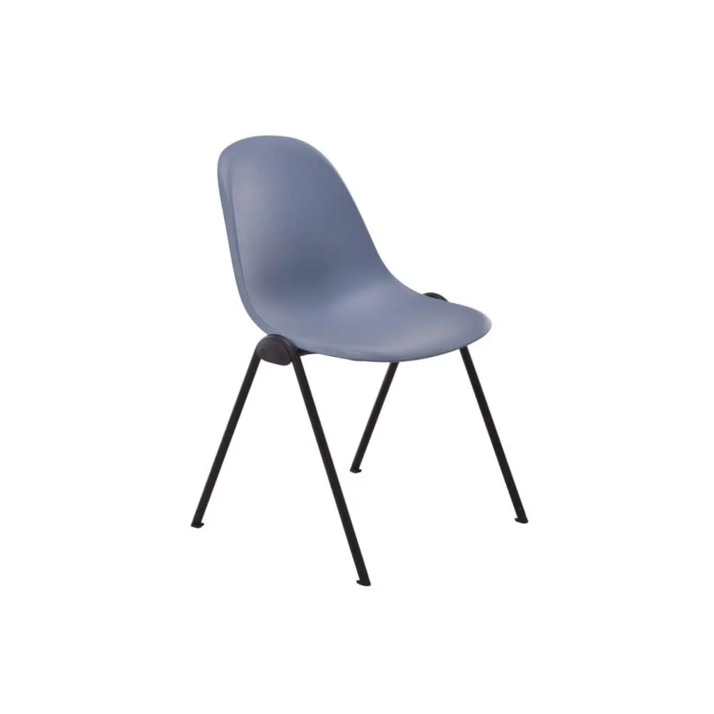 Lizzie 4 Leg Chair with curved polypropylene seat and black four-leg frame