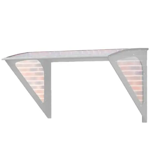 Wall-mounted smoking shelter with translucent UV roof and metal frame