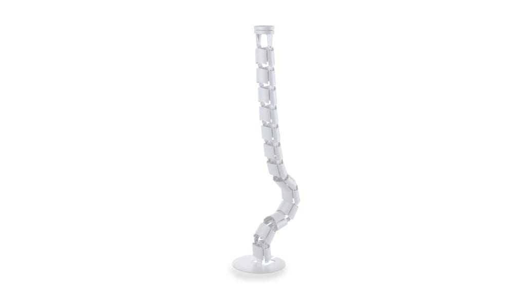 Black vertical cable manager spine for desk cable control with snag-free design