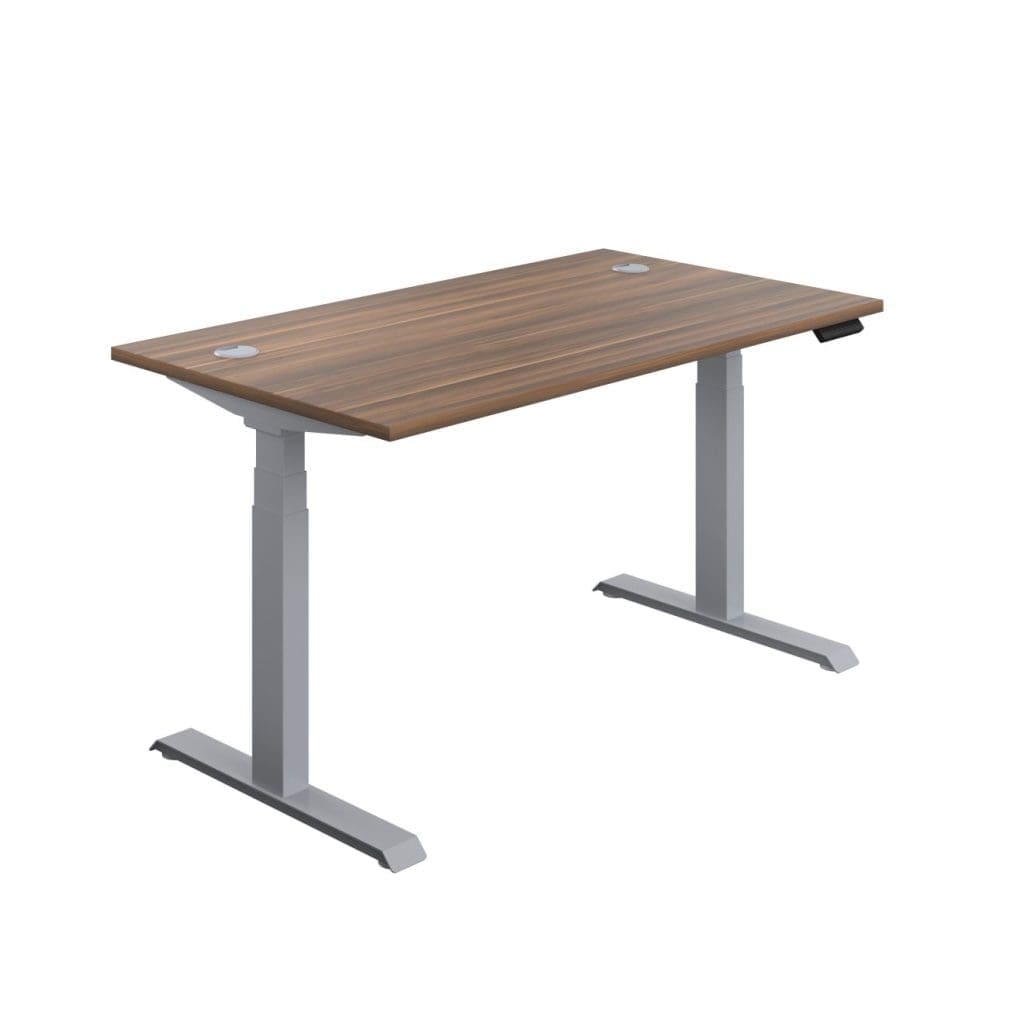 Economy sit stand desk with height adjustment controls and dual motor base