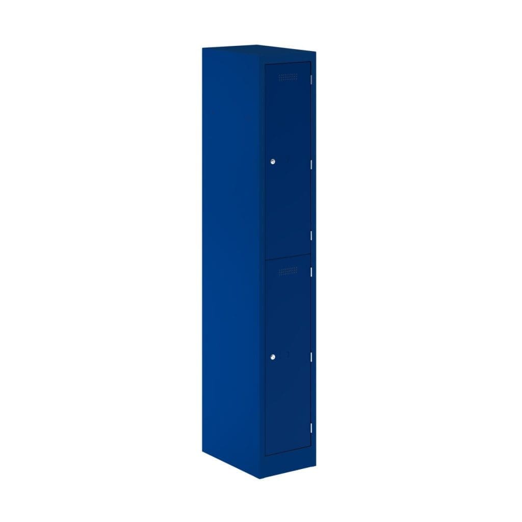 Two door steel locker with locking doors and colourful finish options
