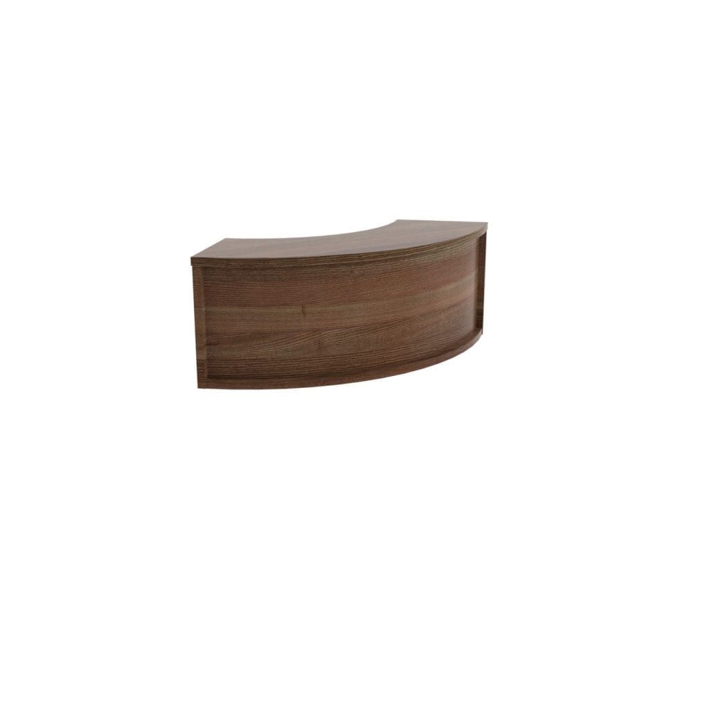 Modular reception corner hutch unit with 25mm top in white wood finish