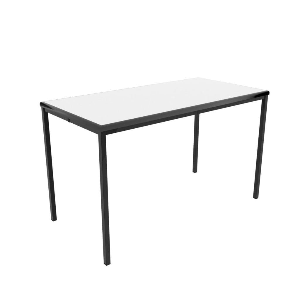 Titan classroom table with black steel frame, PU safety edge and coloured top