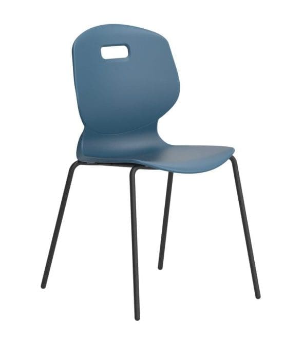 Arc 4 Leg Chair with ergonomic polypropylene seat and black steel frame