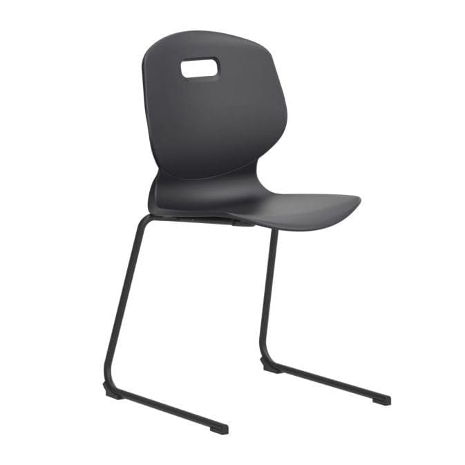 Arc Reverse Cantilever Chair with black steel frame and ergonomic polypropylene seat