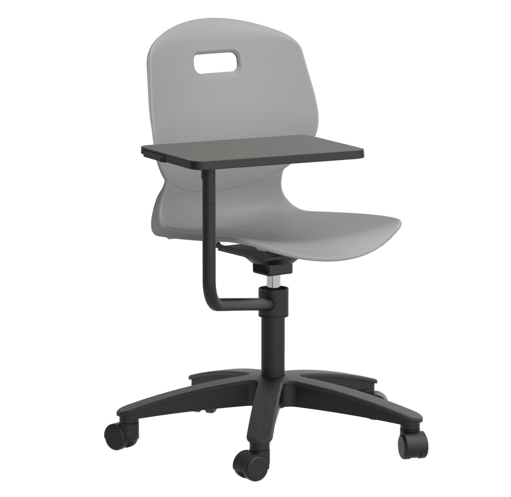 Arc Swivel Tilt Chair with ergonomic polypropylene shell and five-star castor base