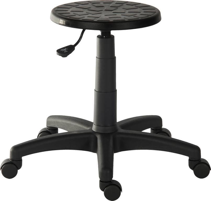 Polyurethane stool with gas lift height adjustment and five-star base