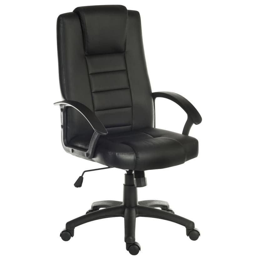 Leader bonded leather executive chair with nylon base and armrests