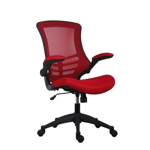 Marlos office chair with mesh back, flip-up arms, and swivel base