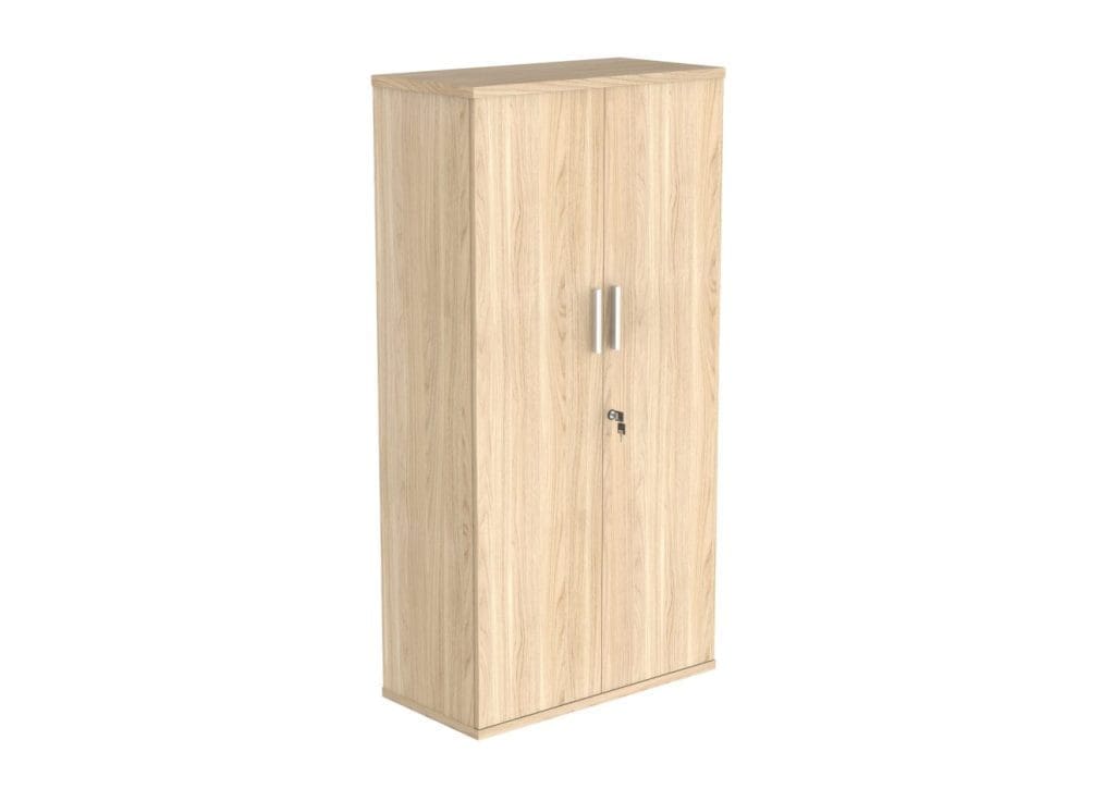 wooden bookcase with classic finish and vertical office storage