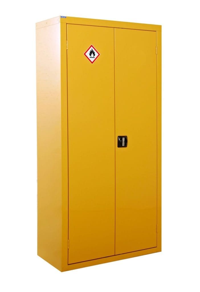 Hazardous substance storage cabinet with 3 spill shelves – 1800 x 900 x 460