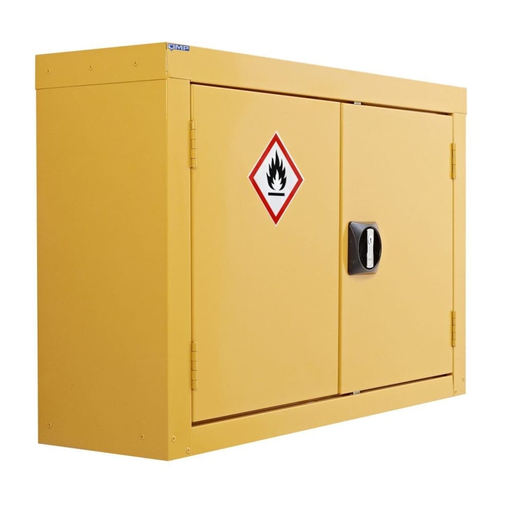 Wall-mounted hazardous substance storage cabinet – 570 x 850 x 255 with 1 shelf