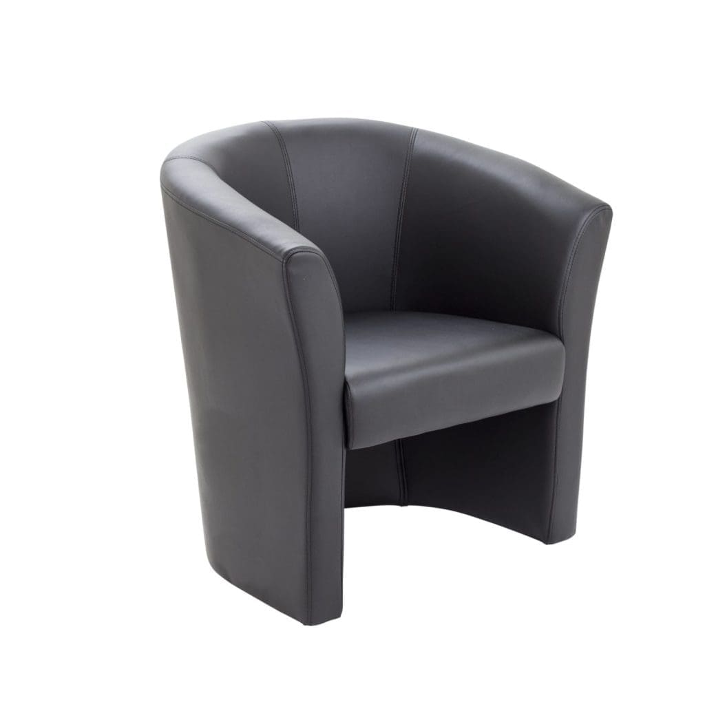 Reception chair with stitched PU finish and deep padding