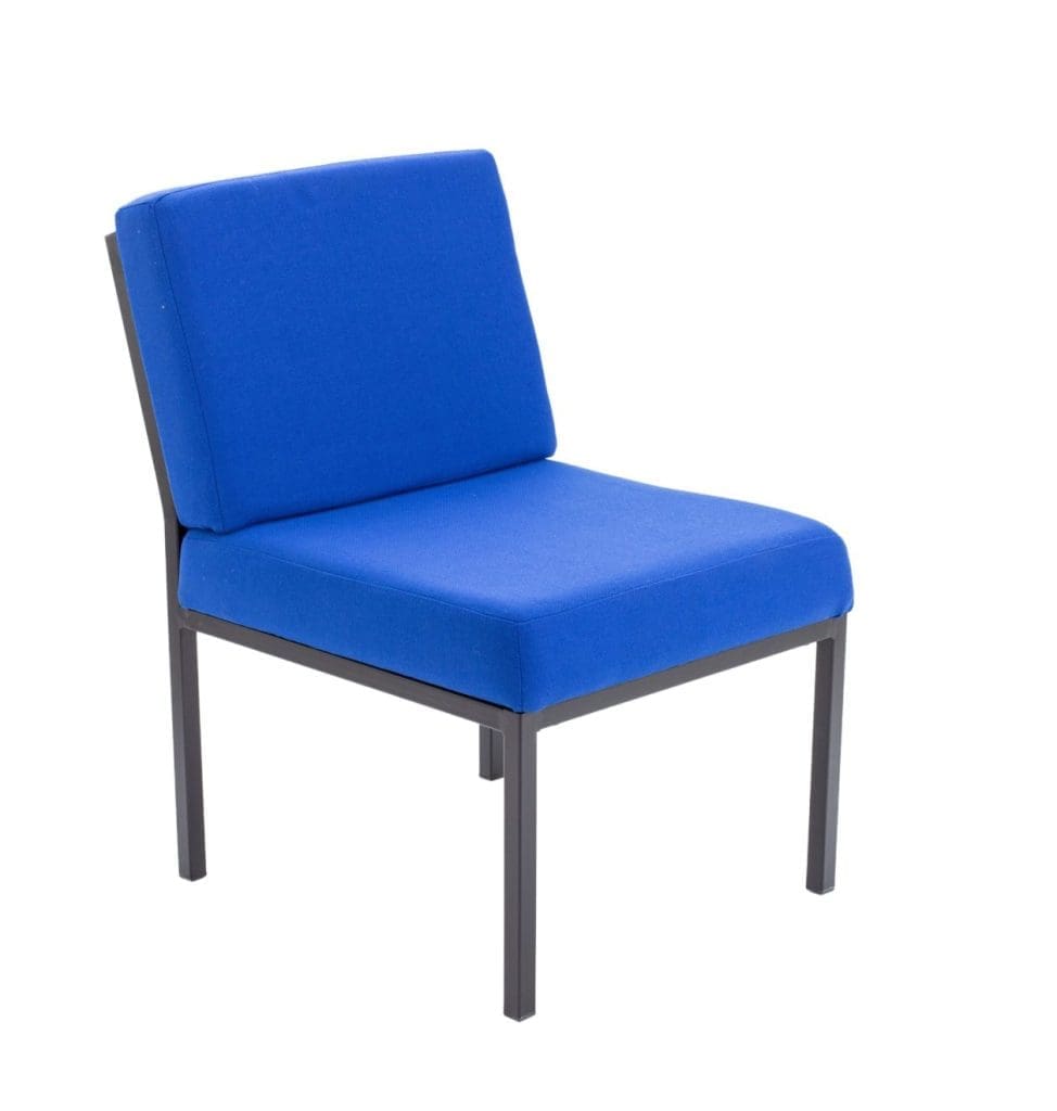 Rubic chair with deep foam seat and black metal legs