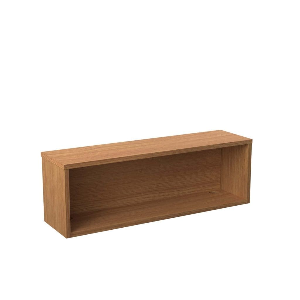 Modular straight hutch reception unit with 25mm top in wood finish
