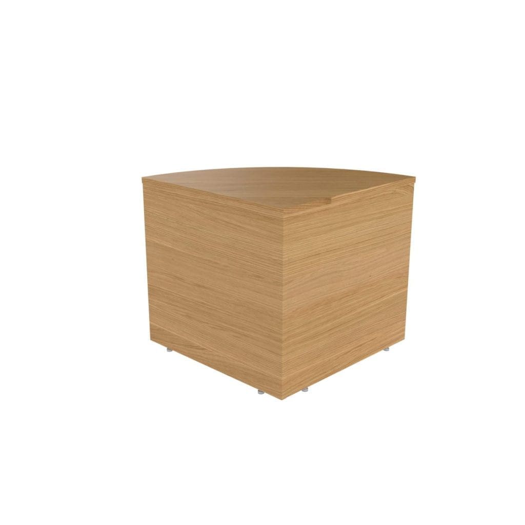 Modular corner reception base unit with 25mm thick white top