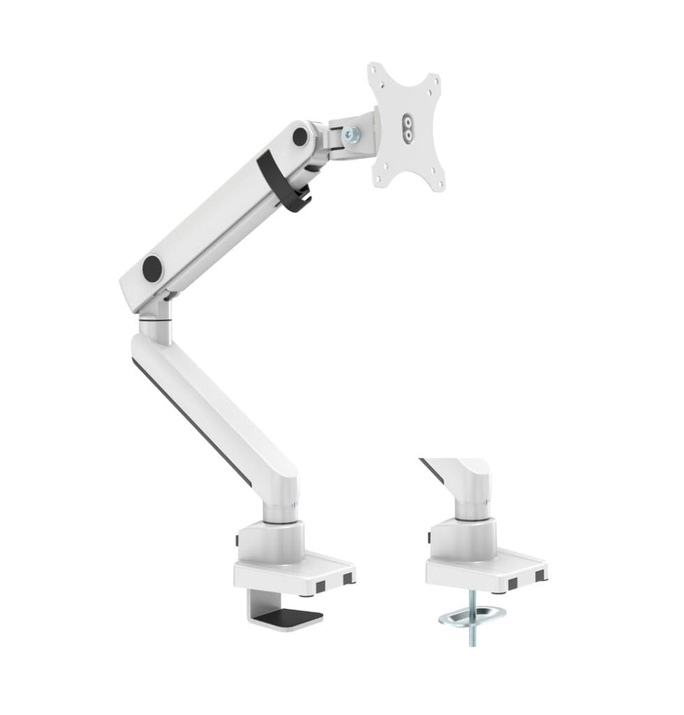Spring-assisted monitor arm with adjustable height and cable management