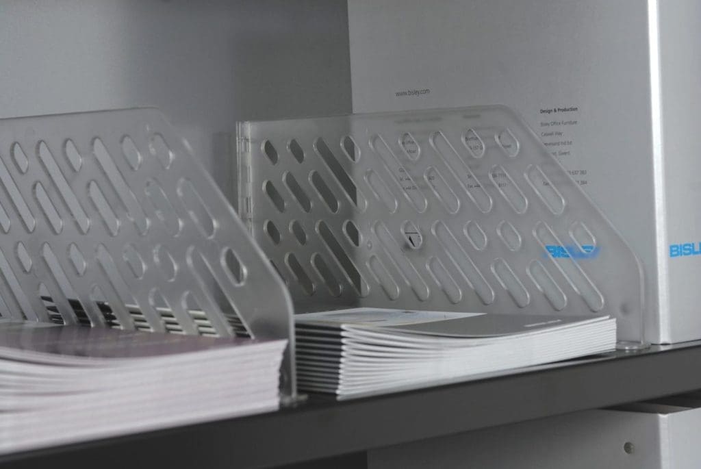 Bisley slotted shelf dividers for A4 and foolscap filing – pack of 5