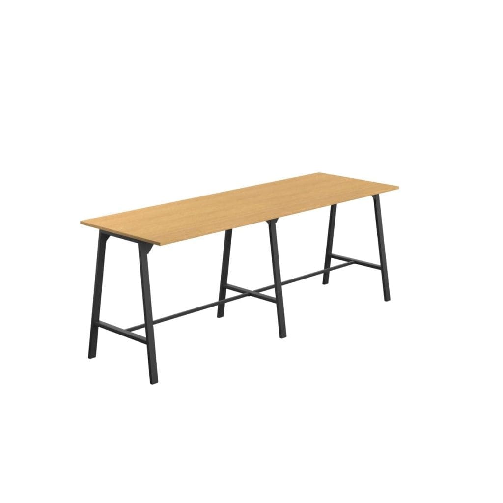 Standing-height STEAM education table with durable rectangular top, ideal for collaborative classrooms