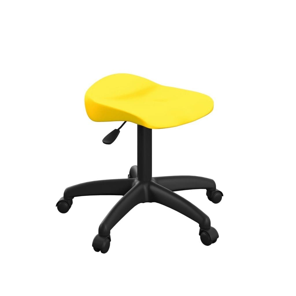 Titan junior swivel stool with black plastic base, ergonomic seat, and castors in a primary classroom
