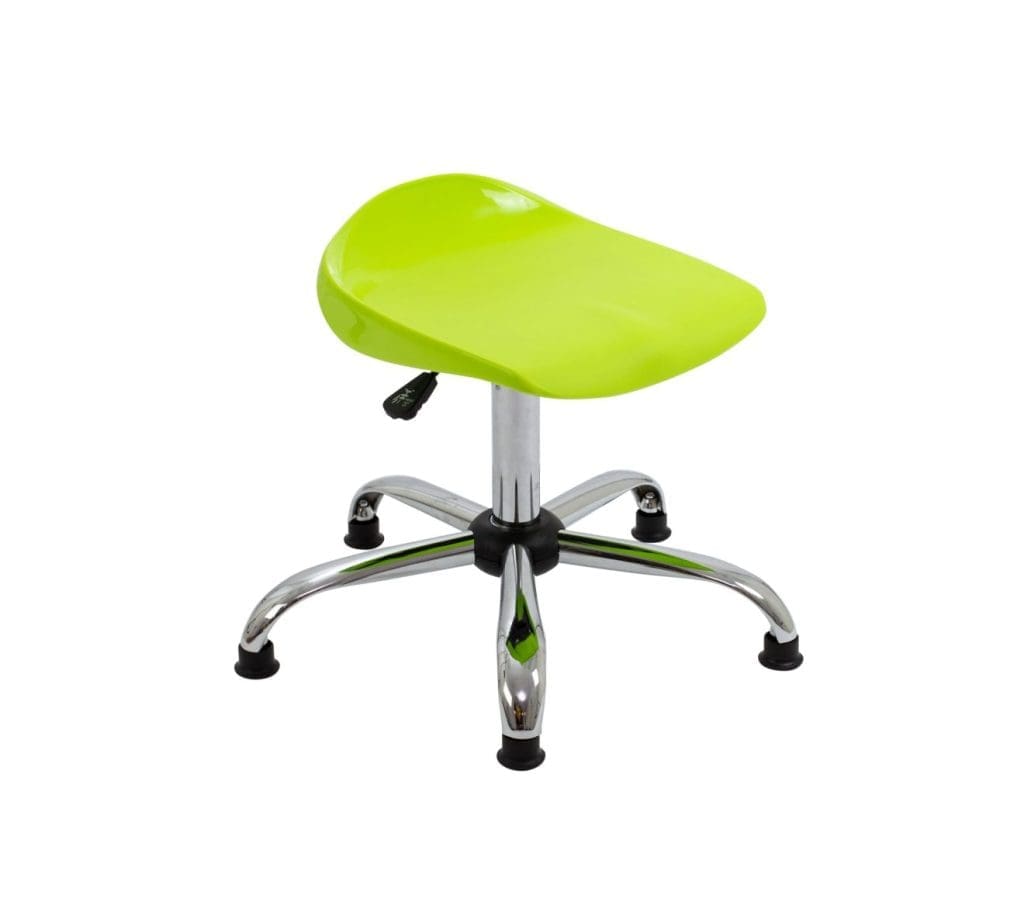 Titan senior swivel stool with chrome base, ergonomic seat, and black glides