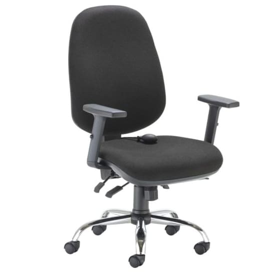 Ergonomic office chair with ratchet back, lumbar pump, and seat slide