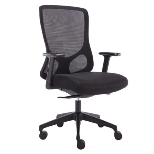 Daytona mesh back office chair with adjustable arms and black swivel base