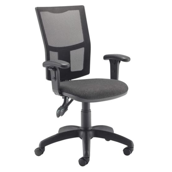 Calypso 2 Mesh Office Chair with black mesh back and cushioned fabric seat on five-star base
