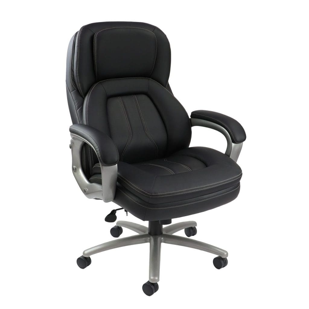 Atlas Grandeur Leather Executive Chair with extra-large seat and high back, 27 stone rated
