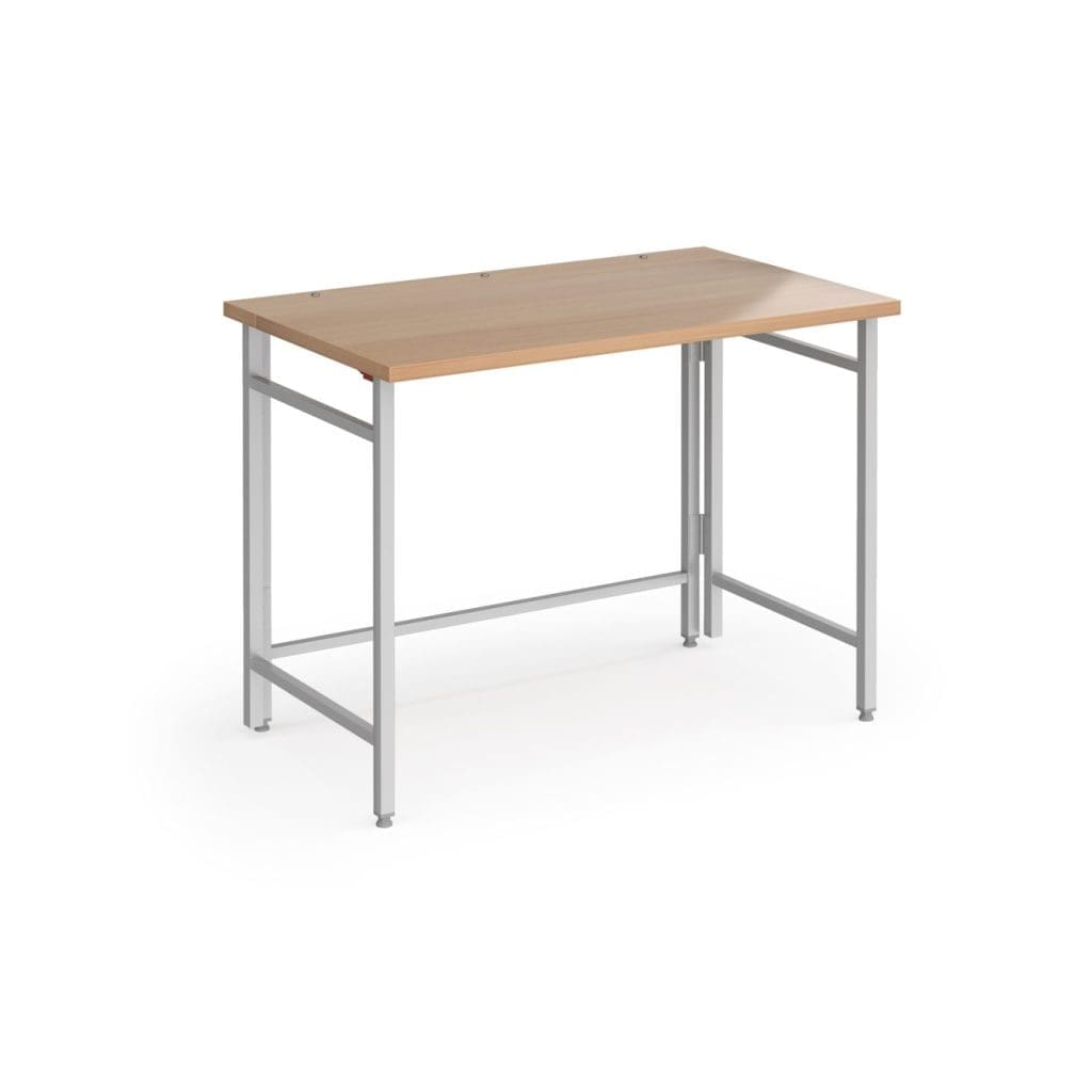 Fuji folding home office desk with beech top and metal legs