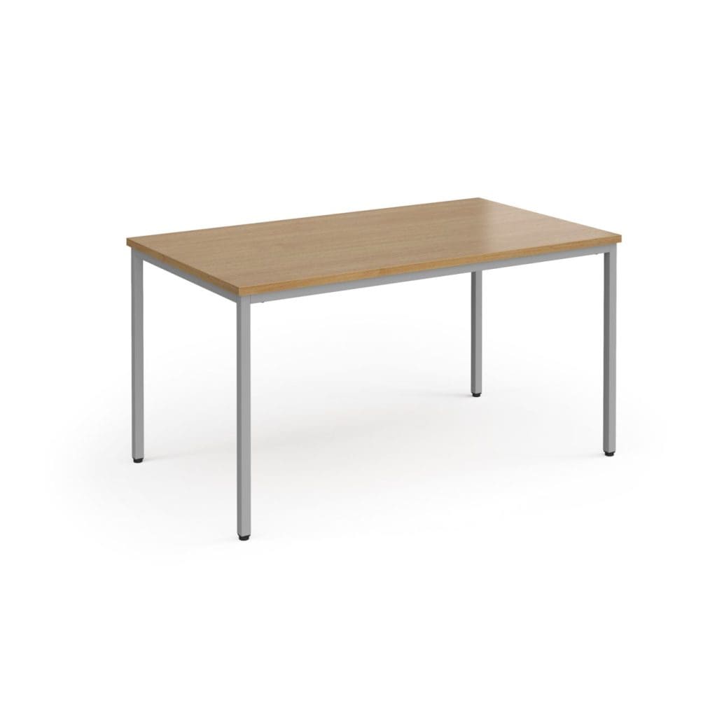 Flexi 25 modular office tables in white finish with powder-coated steel frame