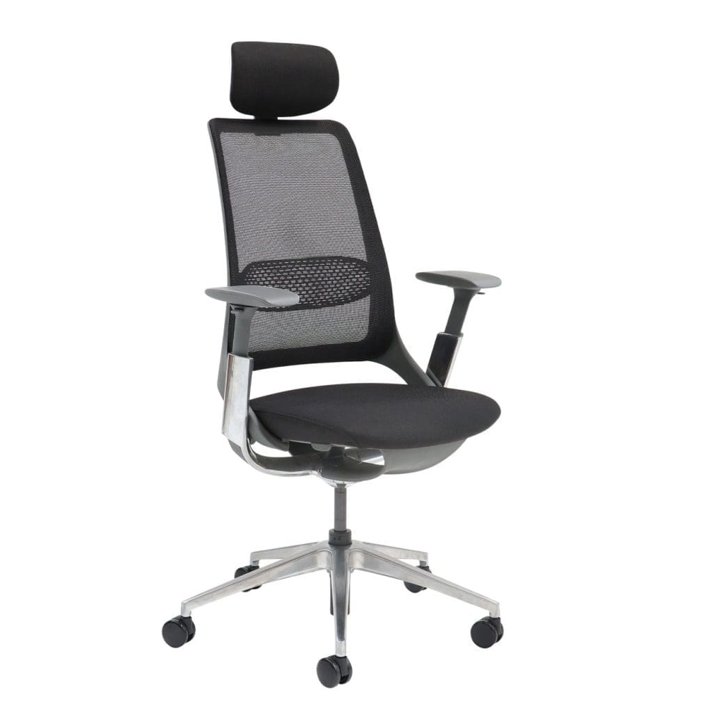 Holden Mesh Task Chair with aluminium arms and headrest