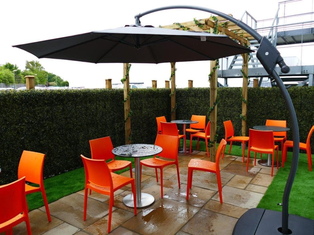 Outdoor picnic tables installed at Coopervision Southampton