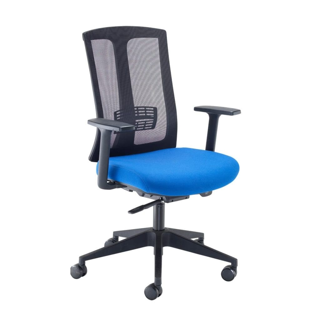High mesh back executive chair with fixed arms and black base