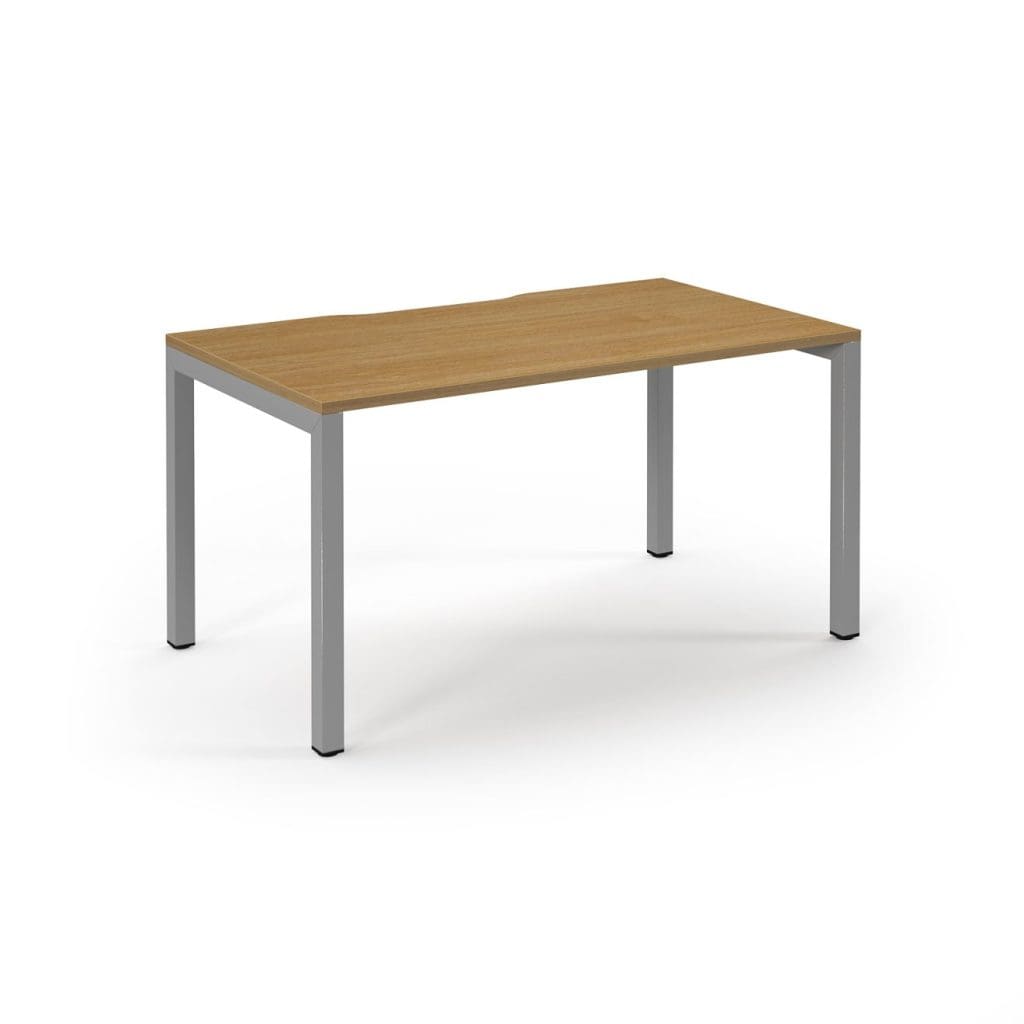 Connex scalloped single bench desk with cable access