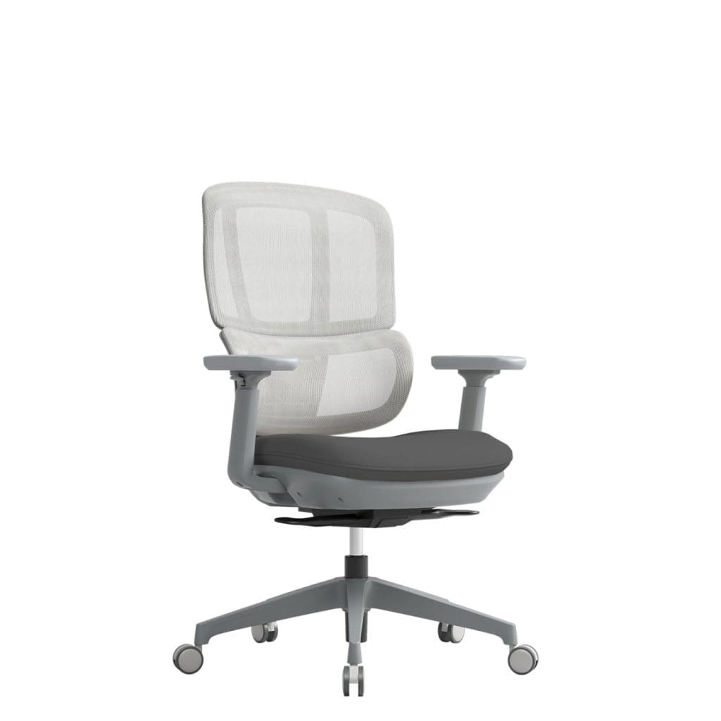 Shelby ergonomic office chair with split mesh backrest, tilt lock, and side-to-side swing feature