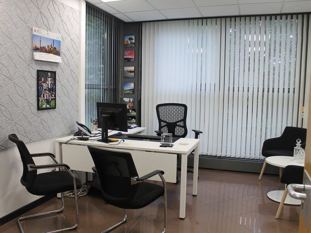 Modern office desks and chairs installed at Wessex Resins in Romsey