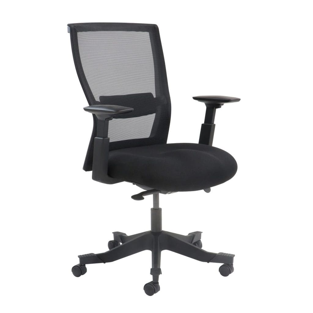 Yasmin mesh office chair with padded lumbar support and black 5-star base