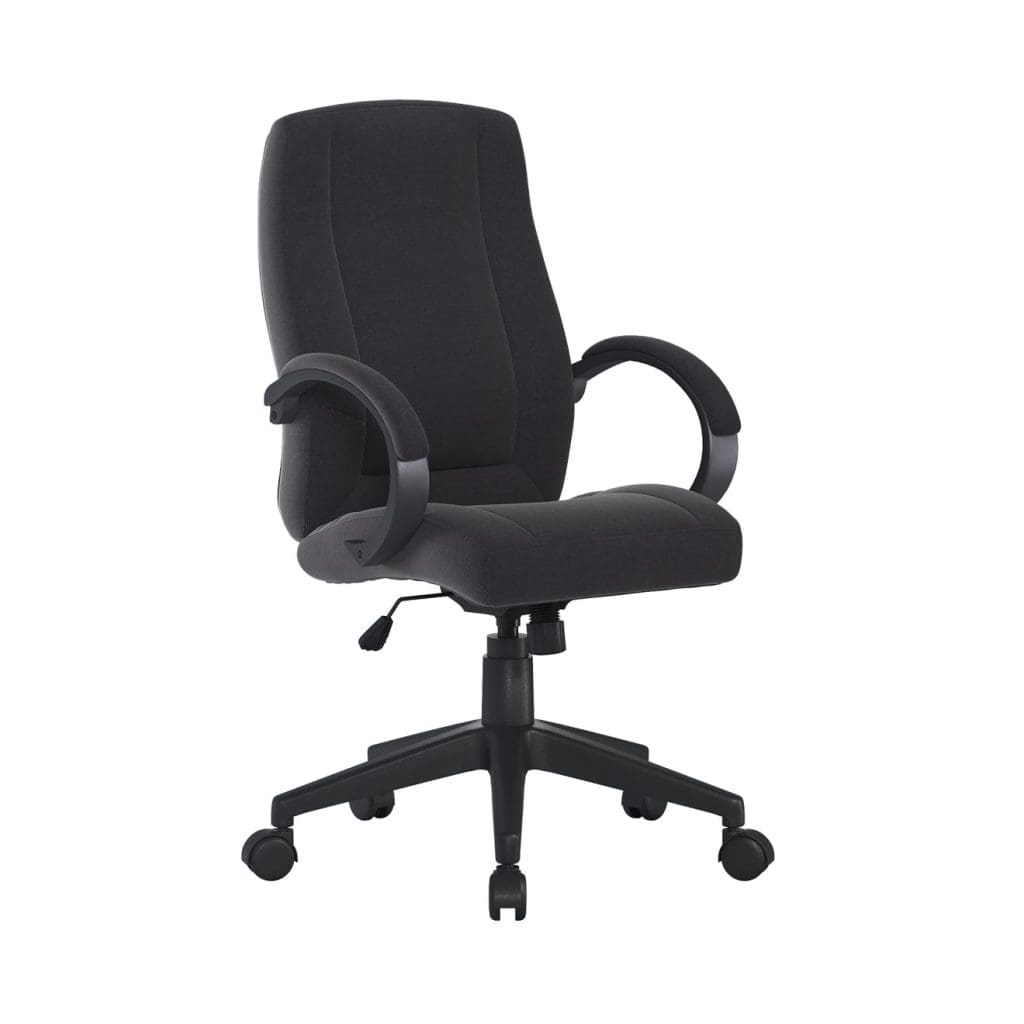 Fabric managers chair with nylon base and BIFMA armrests