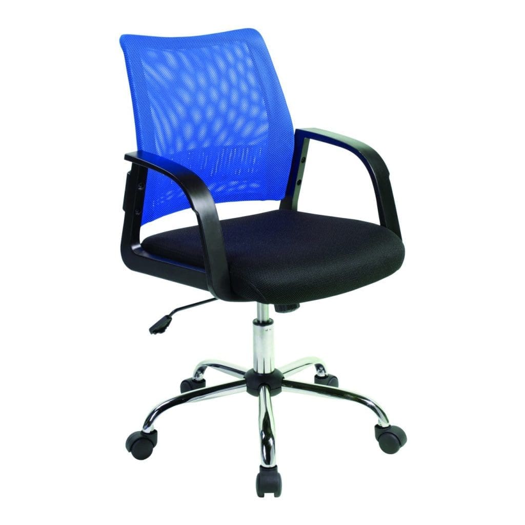 Mesh back operator armchair with AIRFLOW backrest and chrome base in office
