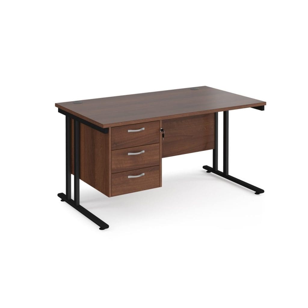 Maestro 25 desk with pedestal and cable management features